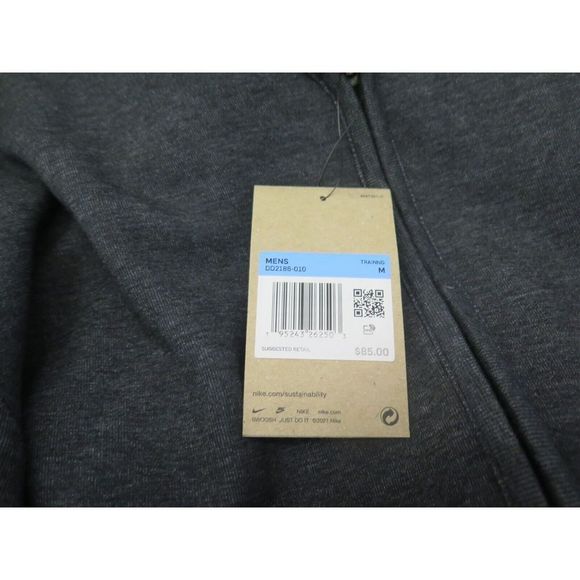 Nike DD2186 010 Men's Sz M Gray Dri-Fit 1/2 Zip Long Sleeve Training Crew Shirt - Picture 7 of 9